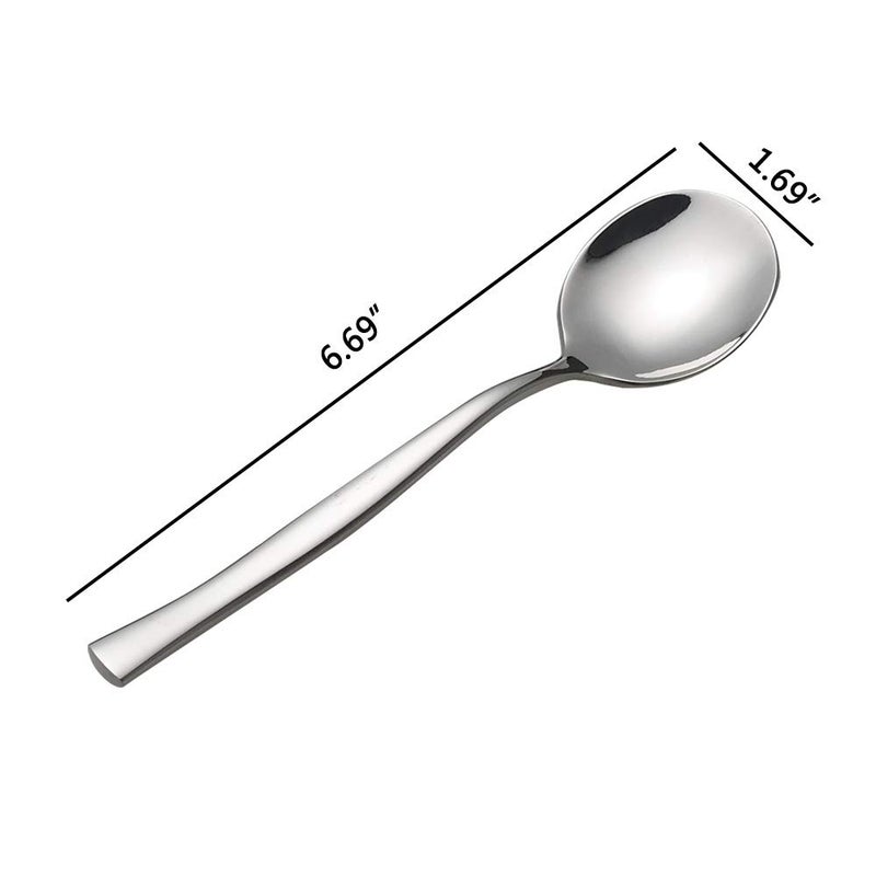 Xowine 12 Pieces Stainless Steel Bouillon Round Soup Spoon - Image 3